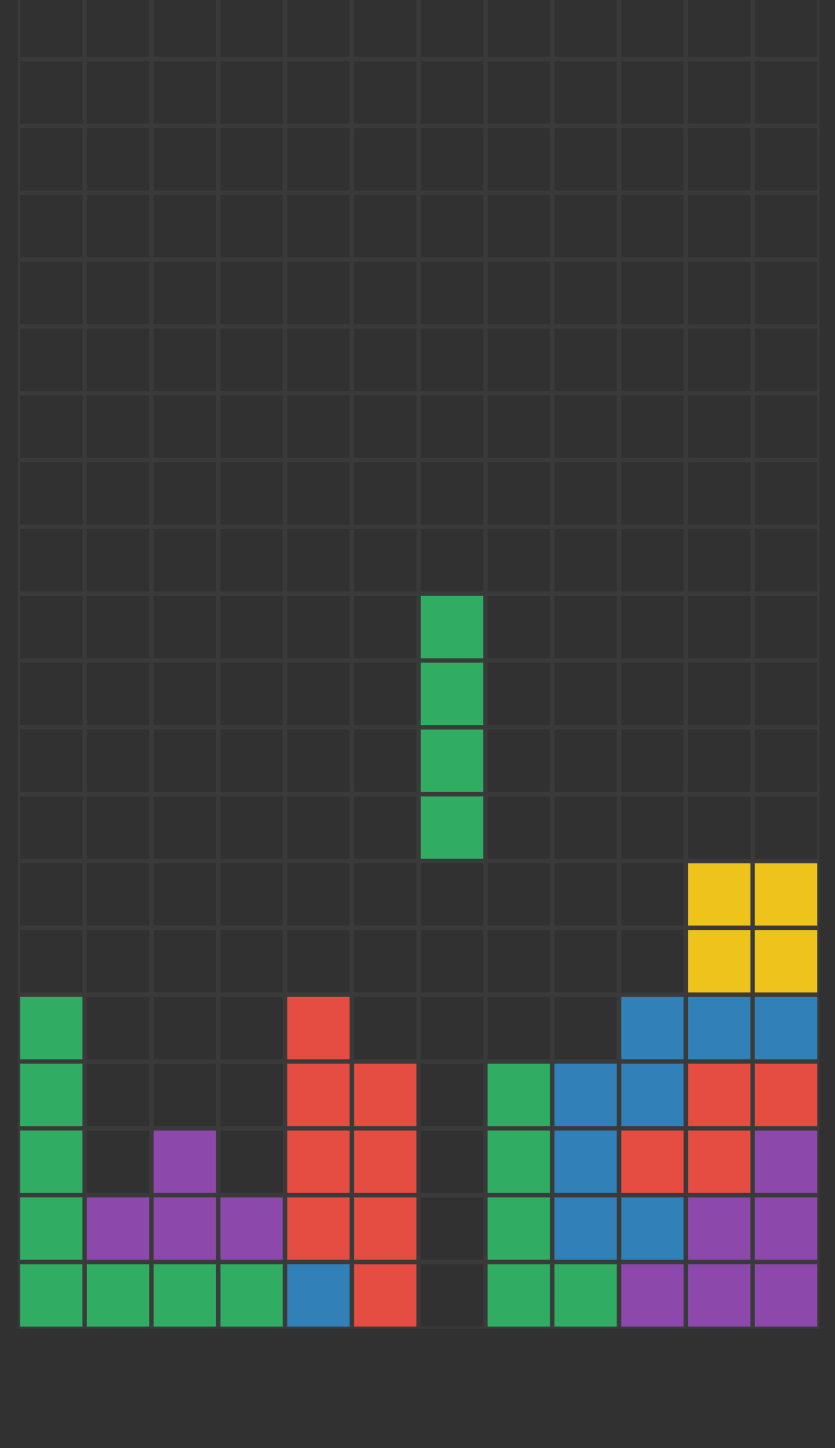 Mobile screenshot of the Tetris