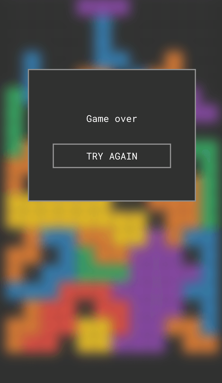 Mobile screenshot of the Tetris